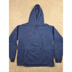 Yellow Label Hoodie Mens L Blue Relaxed Fit Made in Canada Sweatshirt Faded